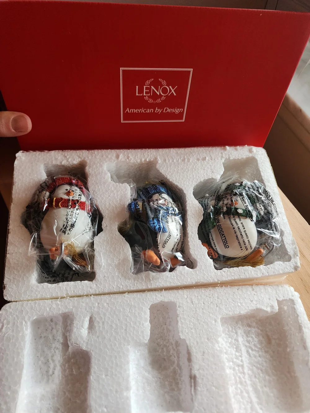 Lenox Porcelain Penguin Christmas Tree Ornaments Set of 3 — NIB